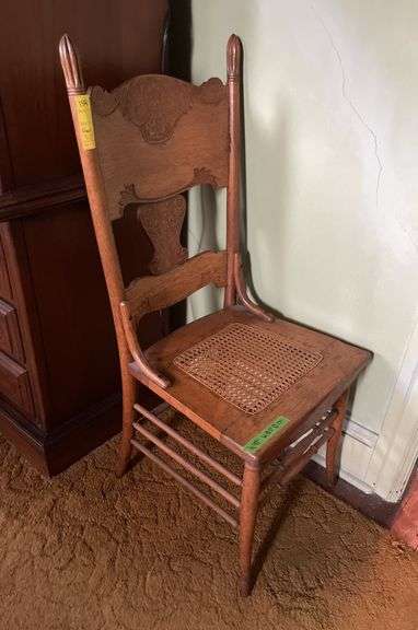 Pressed Wood Cane Seat Chair