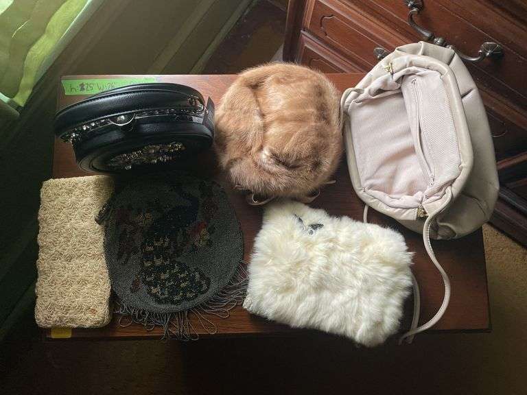Beaded Purse, Fur Hat, and More