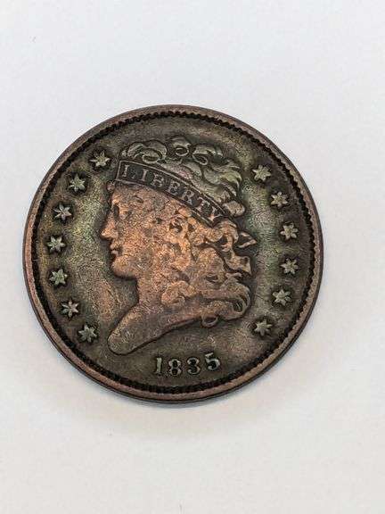 1835 Half Cent Coin