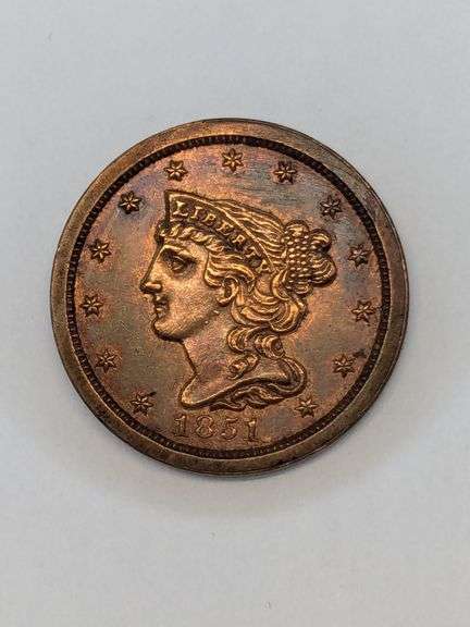 1851 Half Cent Coin
