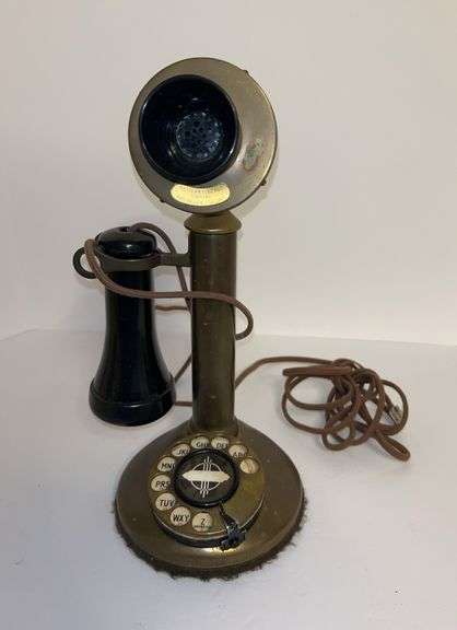 Vintage Western Electric Brass Candlestick Telephone