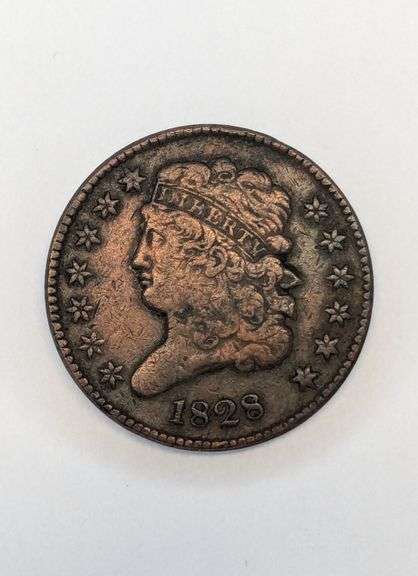 1828 Half Cent Coin with 13 Stars