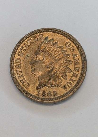 1863 Indian Head Penny Coin