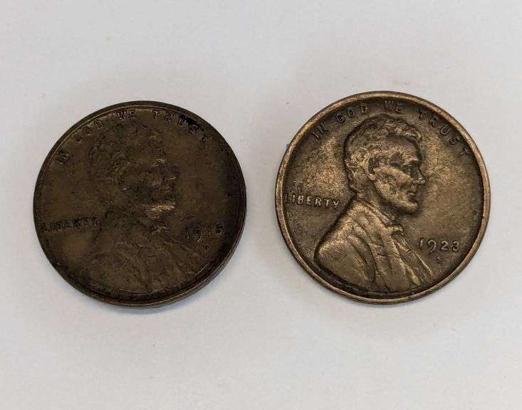 1915-D and 1923-S Wheat Penny Coins