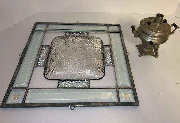 Leaded Glass Panel and a Samovar