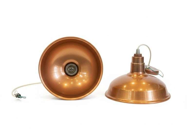 Pair of Copper Pendant Lights