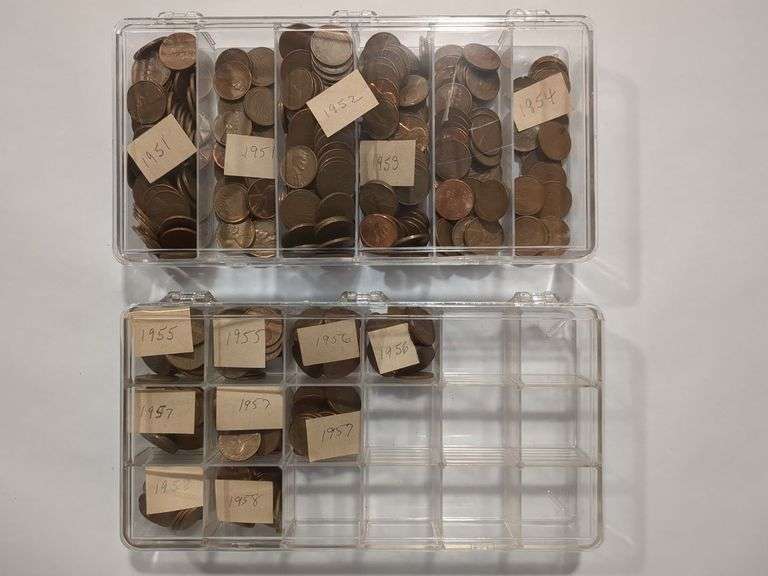 547 Wheat Penny Coins from 1951 to 1958