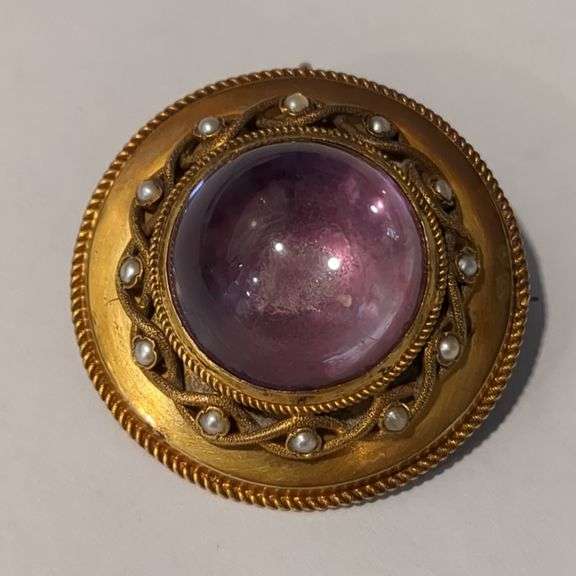 Victorian Large Brooch/Pendant with Original Box
