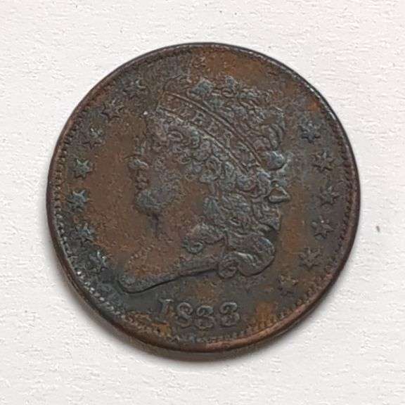 1833 Half Cent Coin