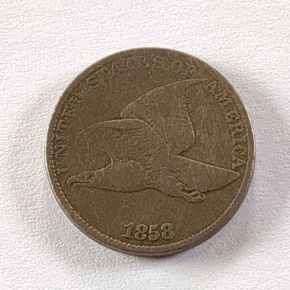 1858 Flying Eagle Penny Coin - Large Letter