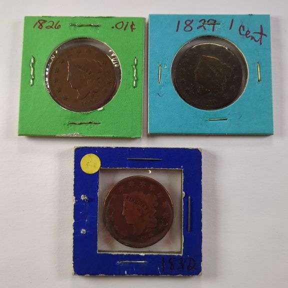 1826, 1829, 1832 Large Cent Coins