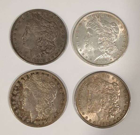 4 Morgan Silver Dollar Coins