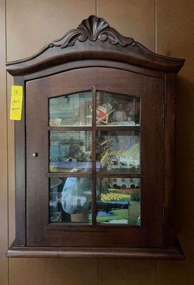 Wall Hanging Display Cabinet and Contents