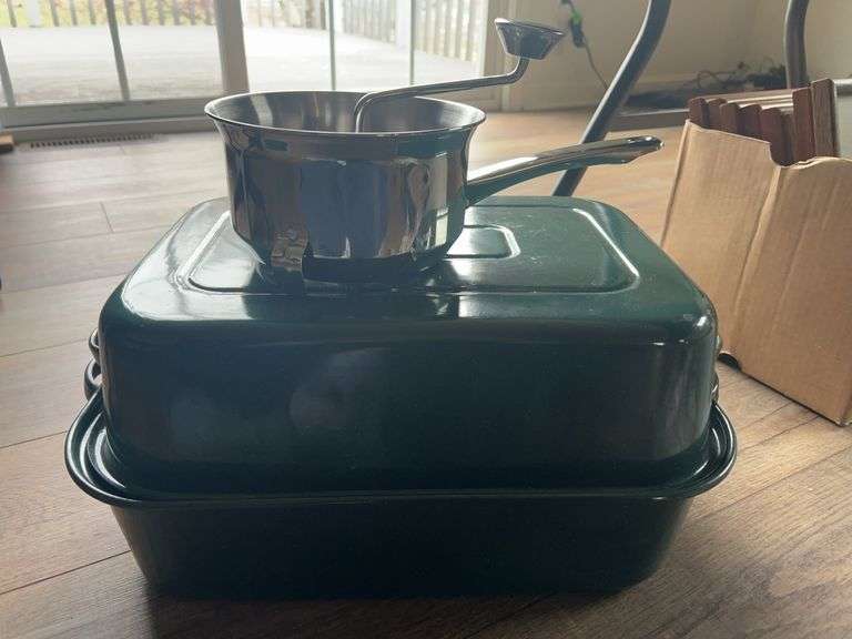 Brand New Food Mill and Agate Roasting Pan