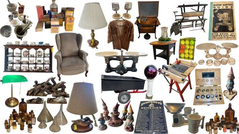 Pharmacy Antiques, Workshop Tools, and Household Auction in Bird in Hand, Lancaster County, PA