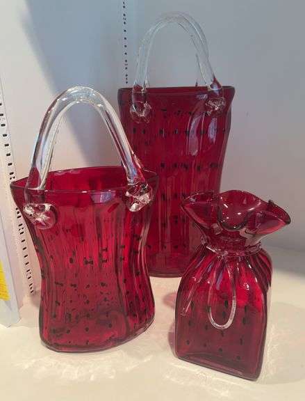 Red Glass Vases