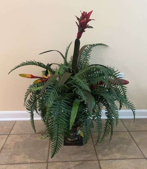 Large Silk Floral Arrangement in Urn