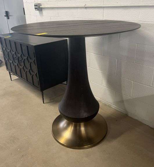 Brushed Brass Base Pub Table by Hooker Furniture