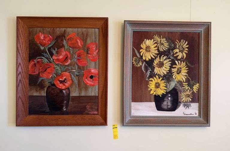 Original Framed Floral Paintings
