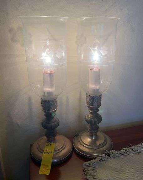 Silverplated Hurricane Lamps