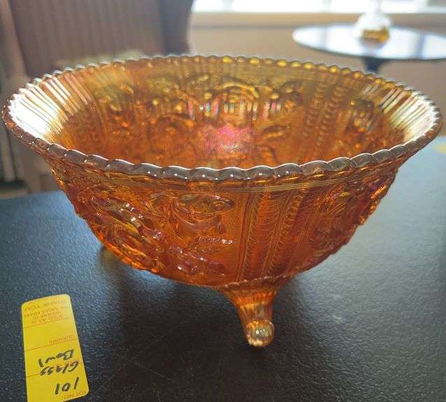 Carnival Glass Footed Bowl