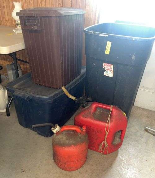 Trash Cans, Gas Cans and Storage Tote