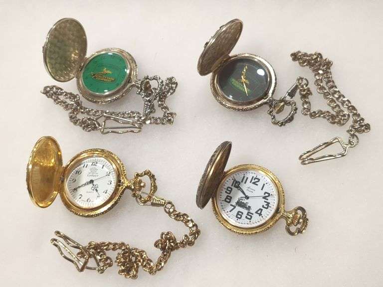 Four Pocket Watches - 2 John Deere, Cardot, Arnex