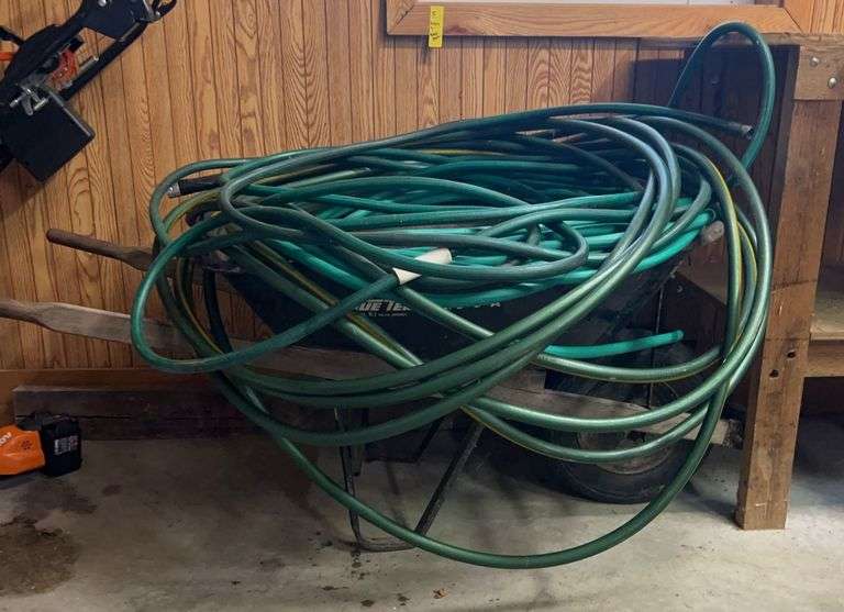 Wheelbarrow and Garden Hoses