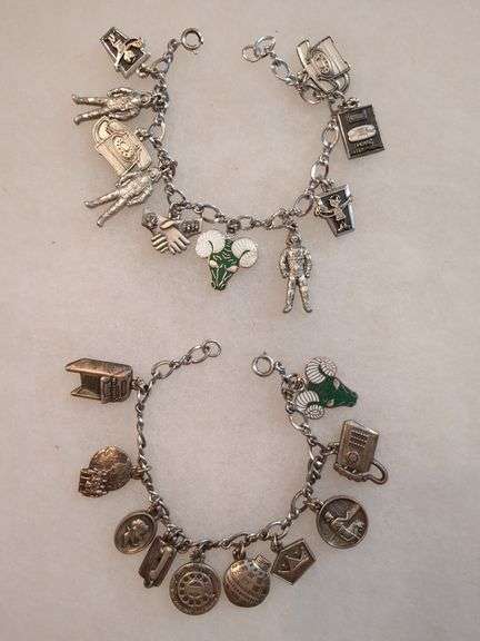 Two Sterling Silver Charm Bracelets