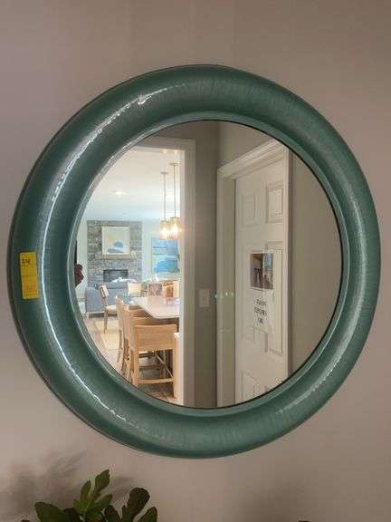 Framed Round Wall Mirror