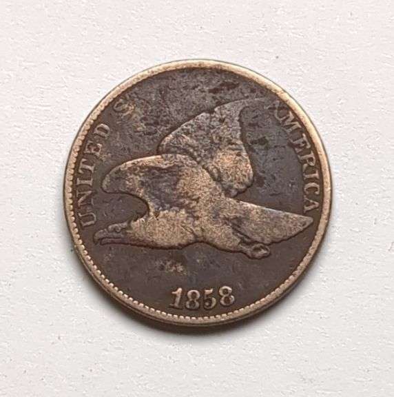 1858 Large Letter Flying Eagle Cent Coin