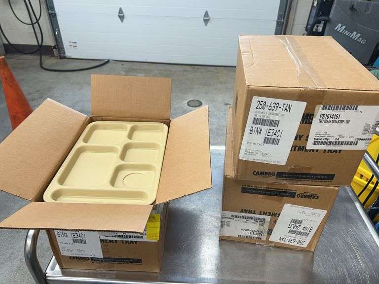 3 Cases of Tan Compartment Trays