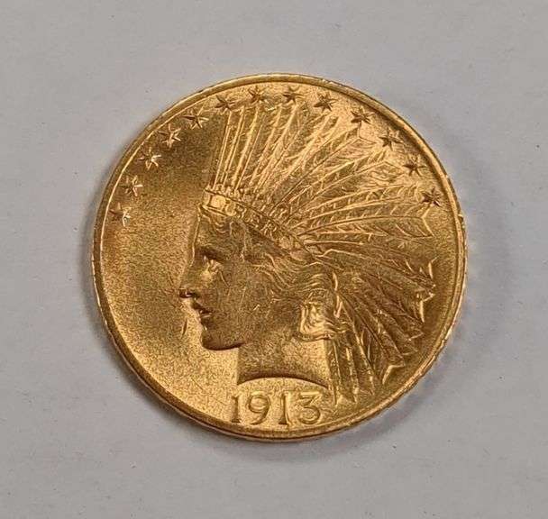 Gold 1913 Indian Head 10 Dollar Coin