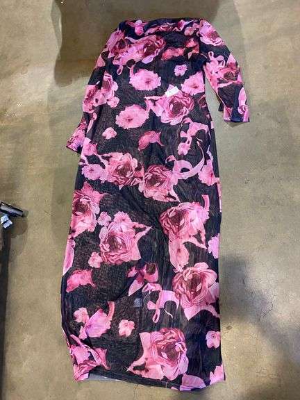 FLOWER PRINTED SHEER DRESS APPROX SIZE SMALL