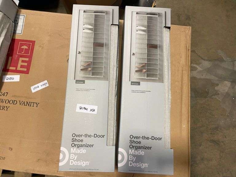 [Retail 26.0] Over The Door 26 Shelf Mesh Shoe Organizer Light Gray