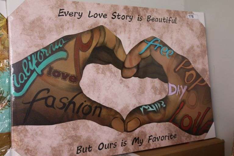WALL ART OF "LOVE HANDS" 23 5/8IN H X 35 1/4IN W
