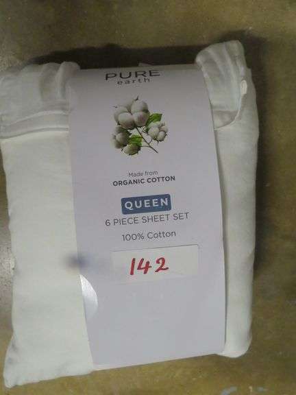 PURE EARTH ORGANIC COTTON QUEEN SIZE 6 PCS SHHET SET