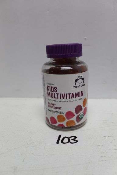 MAMA BEAR ORGANIC KIDS MULTIVITAMIN, DIETARY SUPPLEMENTS WITH 60 GUMMIES IN PACK EXP 12/23