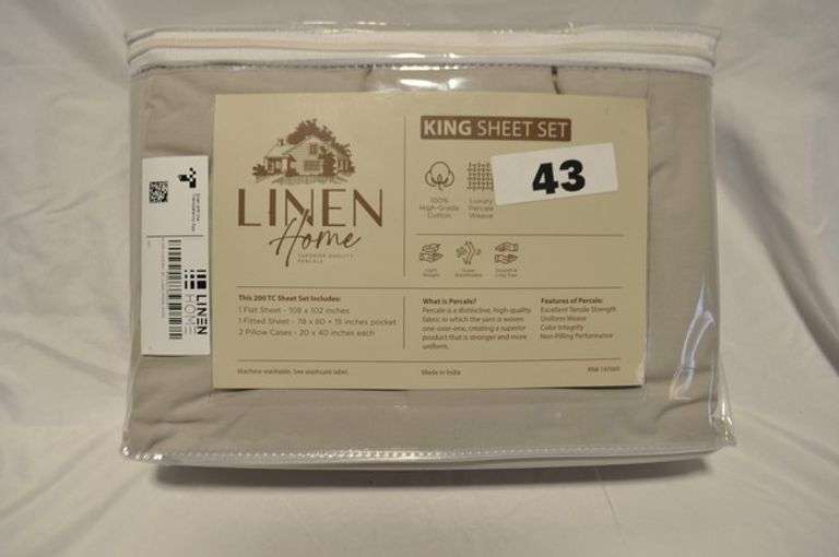 SILVER KING LINEN HOME SHEETS SET KING SIZE WITH 15" DEEP POCKETS
