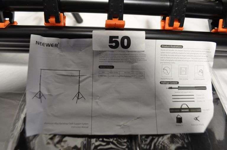 NEEWER ALUMINUM ALLOY BACK DROP CLOTH SUPPORT SYSTEM RETAIL 39.00