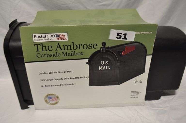 POSTAL PRO BLACK NO RUST MAIL BOX #PP-1OOOVL-M