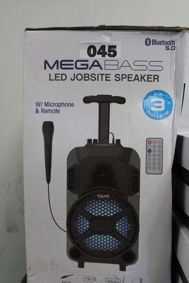 [MSRP: $49.99] [SB: $5.0] Mega Bass Led Jobsite Speaker