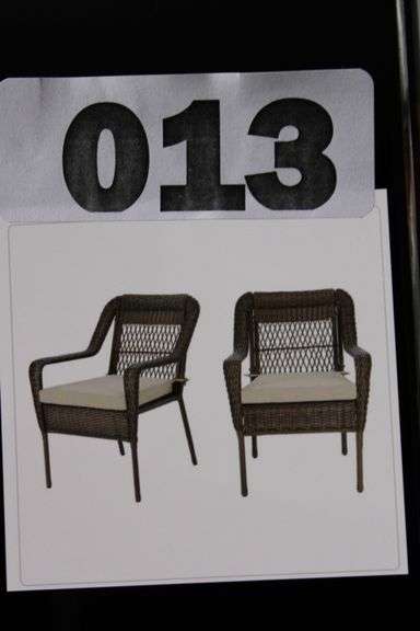 [MSRP: $229.0] StyleWell Mix and Match Wicker Outdoor Patio Stationary Lounge Chair with Putty Tan Cushions (2-Pack)