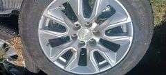 (4) 20 INCH CHEVY TIRES AN WHEELS