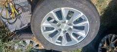(4) 20 INCH CHEVY TIRES AN WHEELS