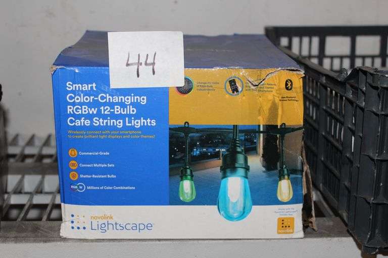 NOVOLINK LIGHTSCAPE SMART COLOR CHANGING RGBw 12-BULB CAFÉ STRING LIGHTS, COMMERCIAL GRADE, 27-FEET MODEL CSL-12-5-BLE