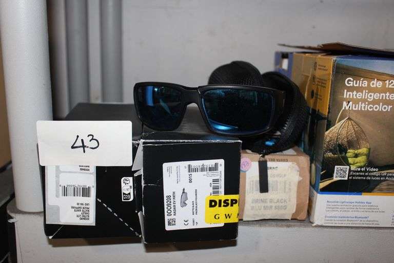 NAMEBRAND SUNGLASSES INCLUDING OAKLEY RADAR EV PATH IN  MATTE BLACK WITH PRIZM BLACK POLARIZED LENS ; OAKLEY 0009463 SUTRO LITE INMATTE WHITE WITH PRIZM SAPPHIRE LENS