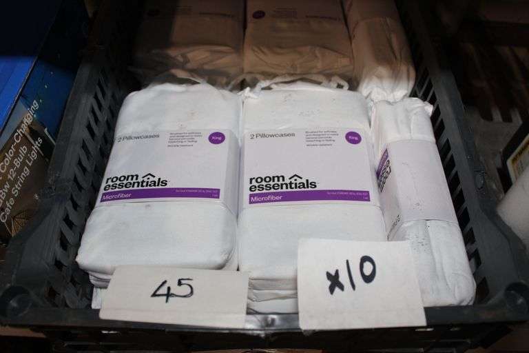 ROOM ESSENTIALS WHITE MICROFIBER KING SIZED PILLOW CASES