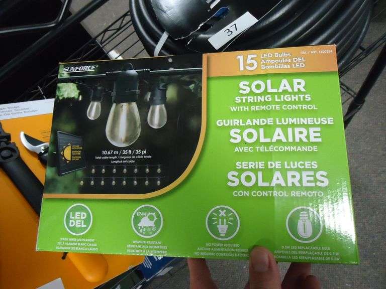 NEW! SUNFORCE SOLAR STRING LIGHTS. 35 FEET WITH 15 BULBS
