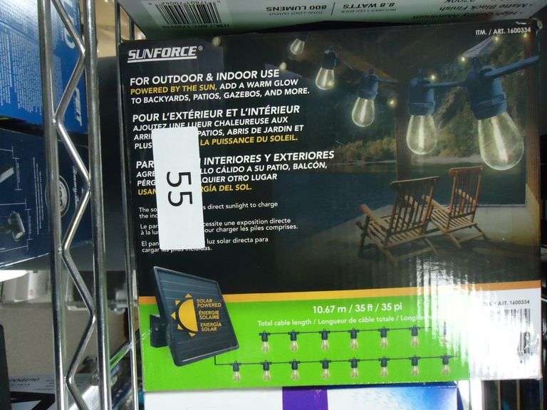 NEW! SUNFORCE SOLAR STRING LIGHTS. 35 FEET WITH 15 BULBS